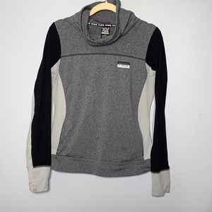 PINK workout sweat top long sleeve grey